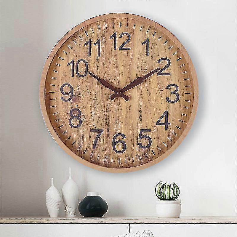 Minimalist Wooden Wall Clock with Silent Operation and Elegant Round Design for Home Decor