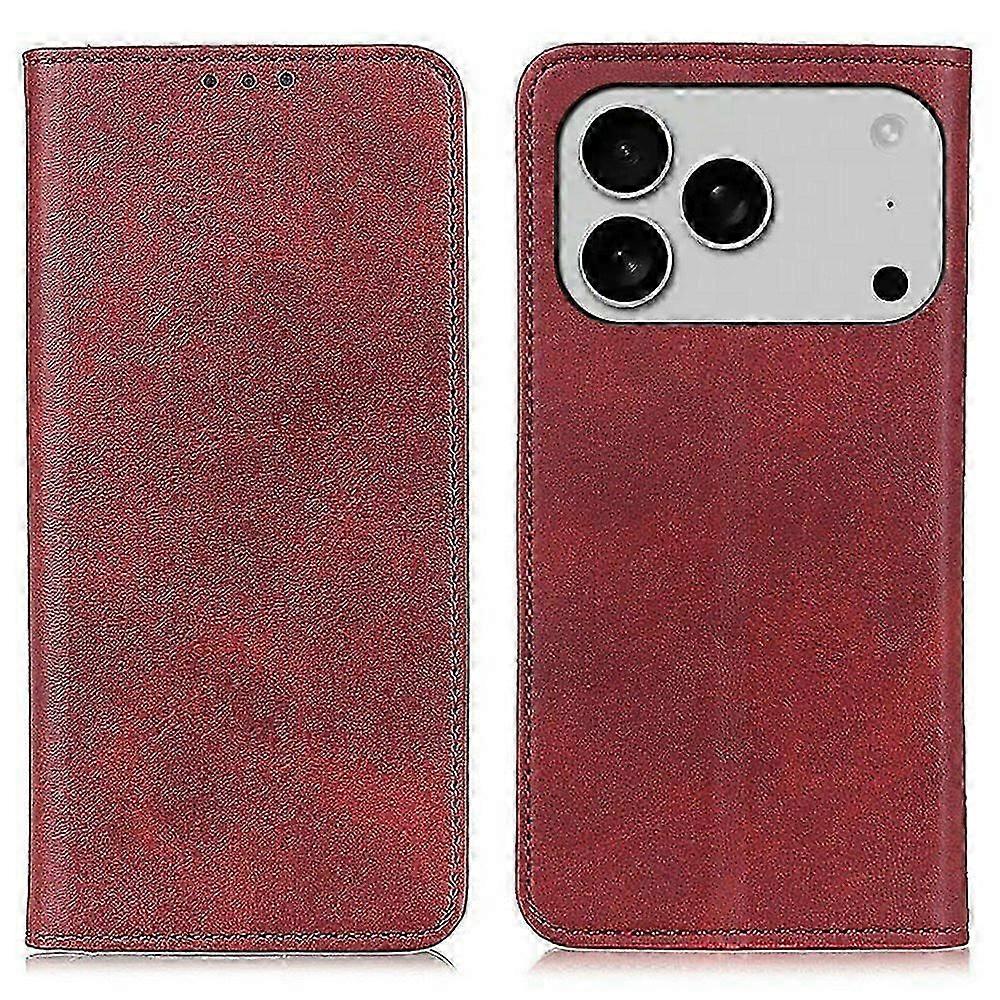 För Iphone 17 Pro Max Skal Split Läder Flip Plånbok Telefonskal