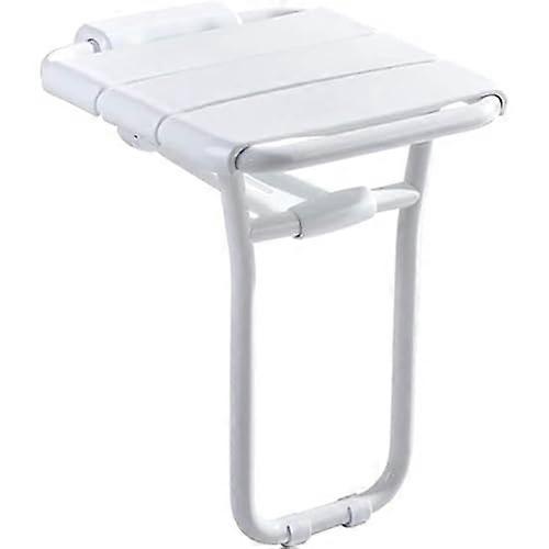 Shower Stool Foldable Wall-Mounted ABS, Anti-Slip Seat With Legs, 150kg Capacity, White, For Elderly/Disabled