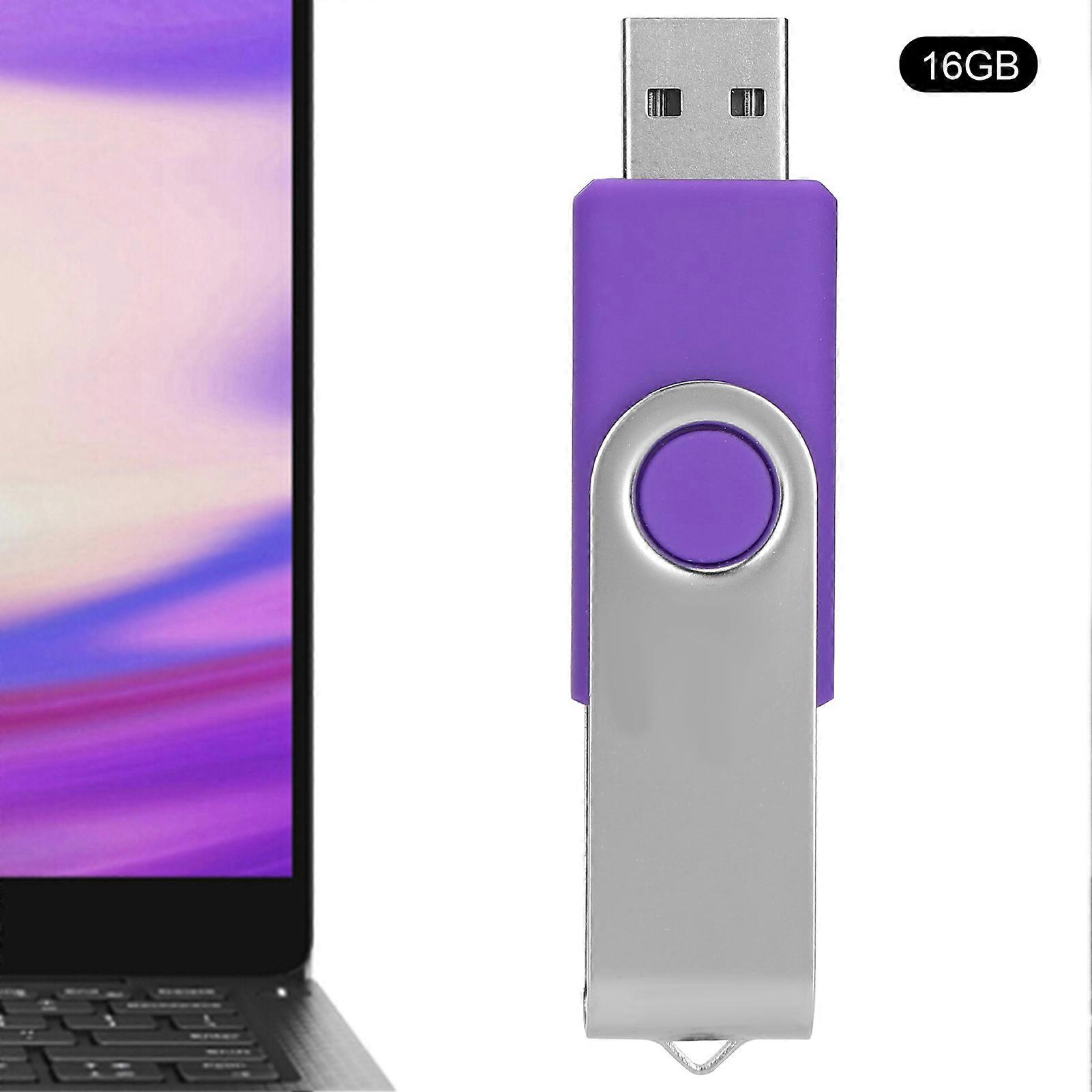 16GB USB 2.0 Rotatable Portable Candy Purple Flash Drive