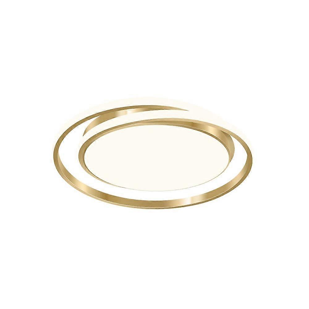 Ultra-Thin Gold Ceiling Lamp, Hardware Shade, European Style Flush Mount, Color Temperature Adjustable, 45cm White Light