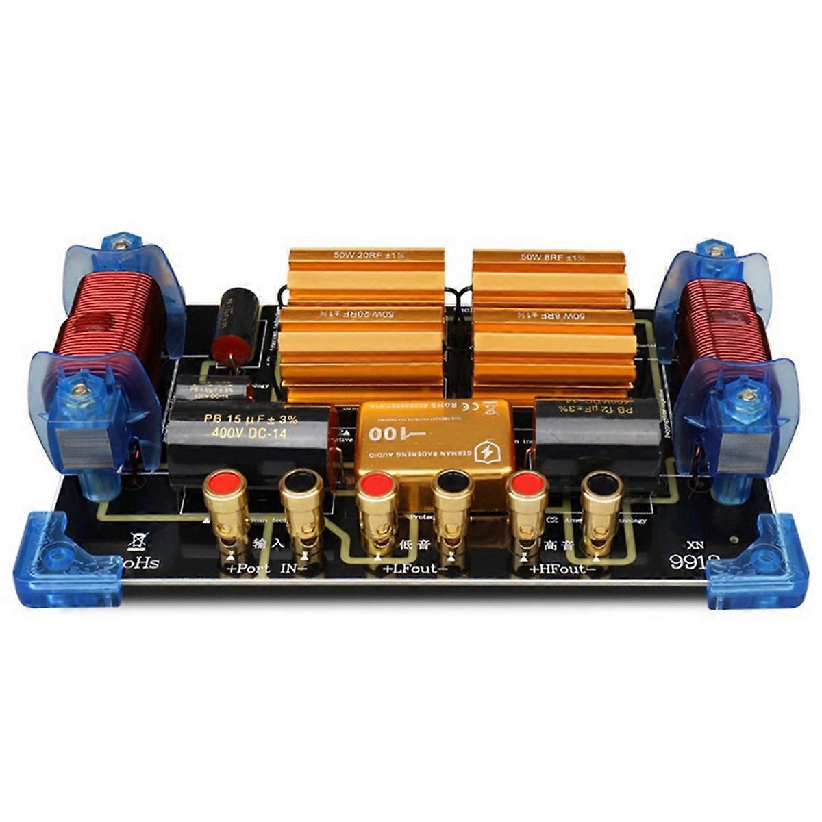 2 Way Speaker Crossover 1800W High Power Two Frequency Divider One High One Low for Single 15 Inch/18 Inch Speaker