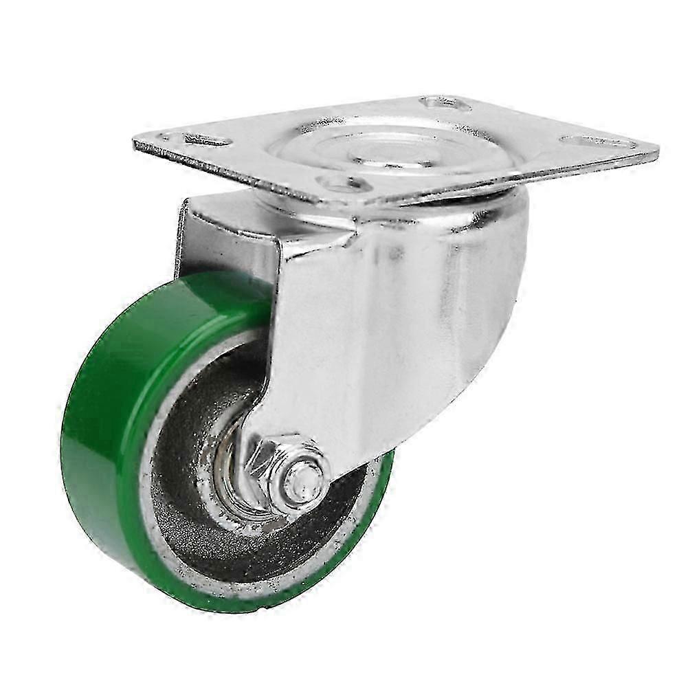 Lot de 4 roulettes pivotantes robustes de 7,6 cm avec plaque supérieure et capuchon en caoutchouc PU