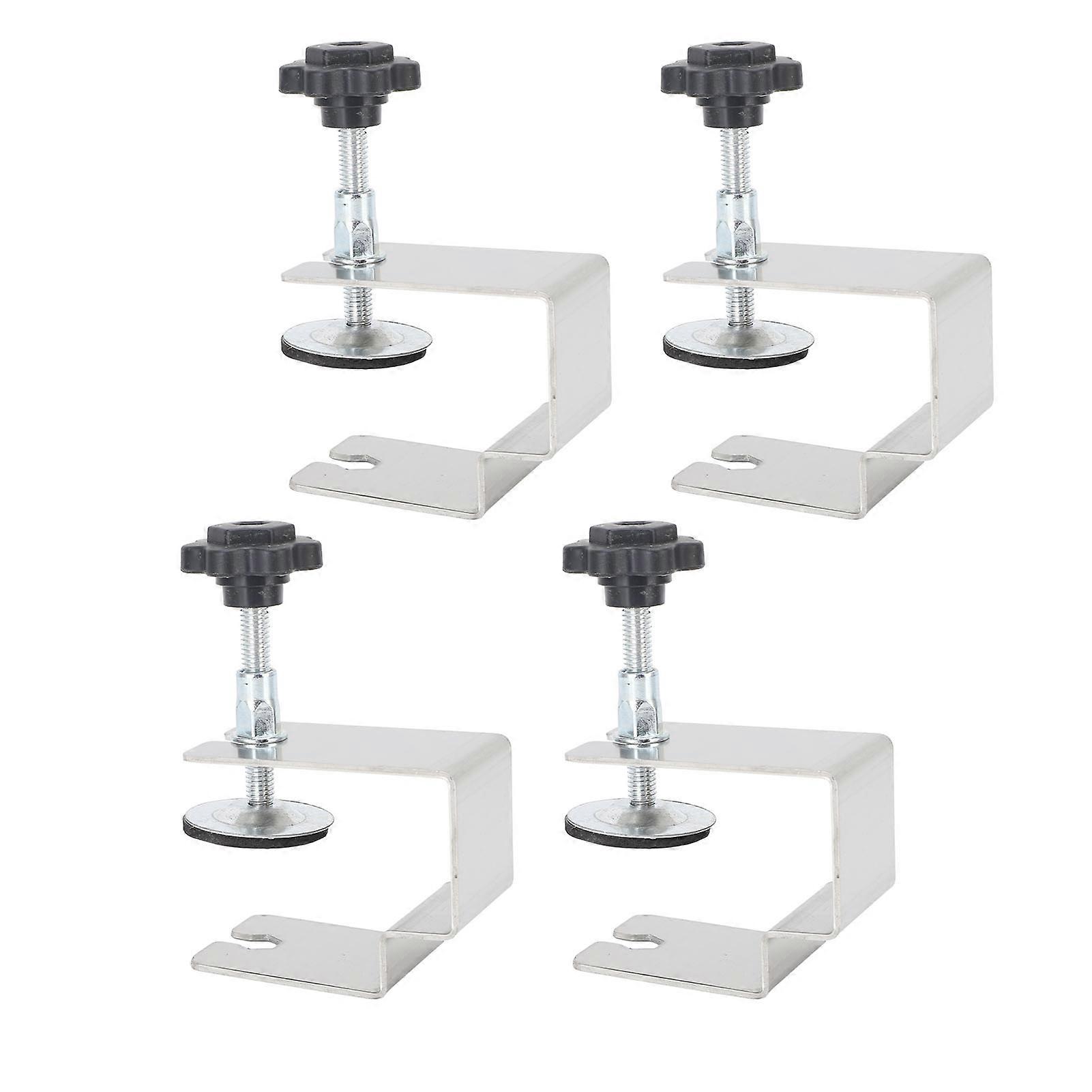 4Pcs Stainless Steel Bow Shaped Drawer Panel Fixing Clamps
