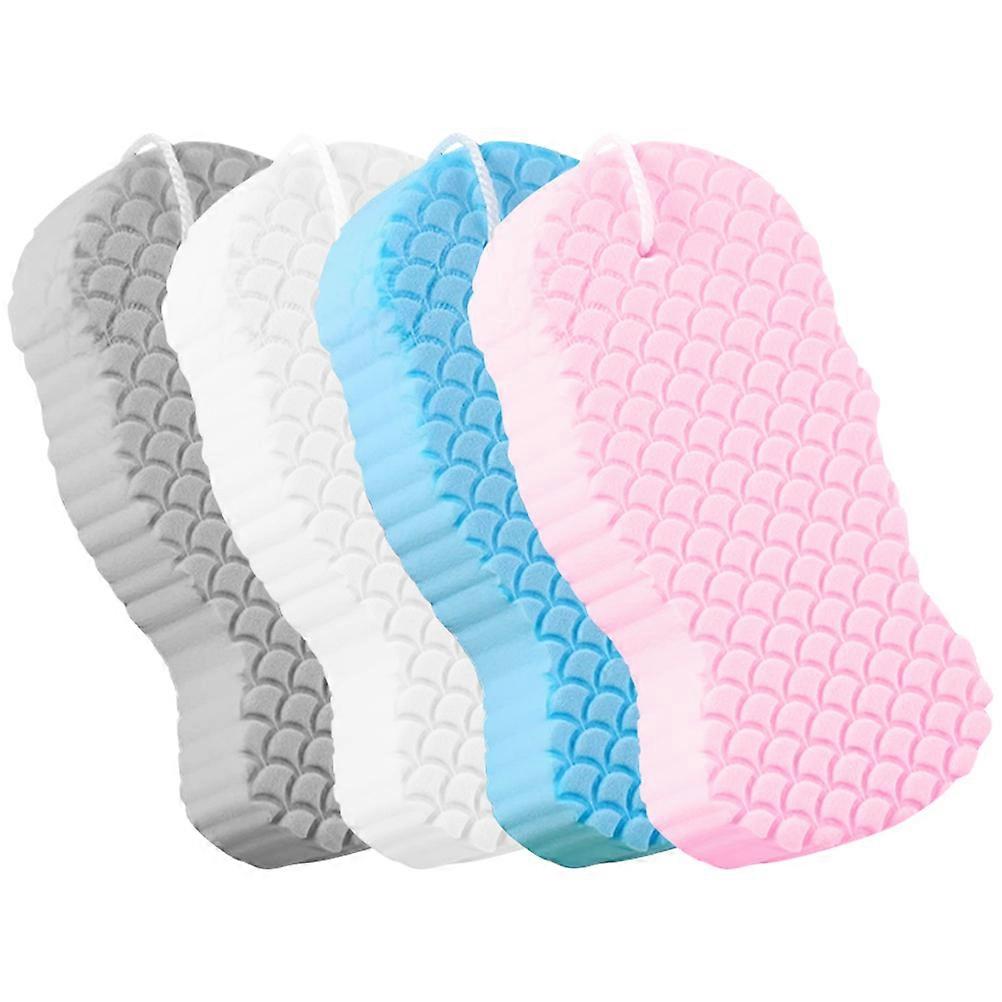 Baby Bath Sponge Comfortable Bath Scrubber for Cleaning 4Pcs Set