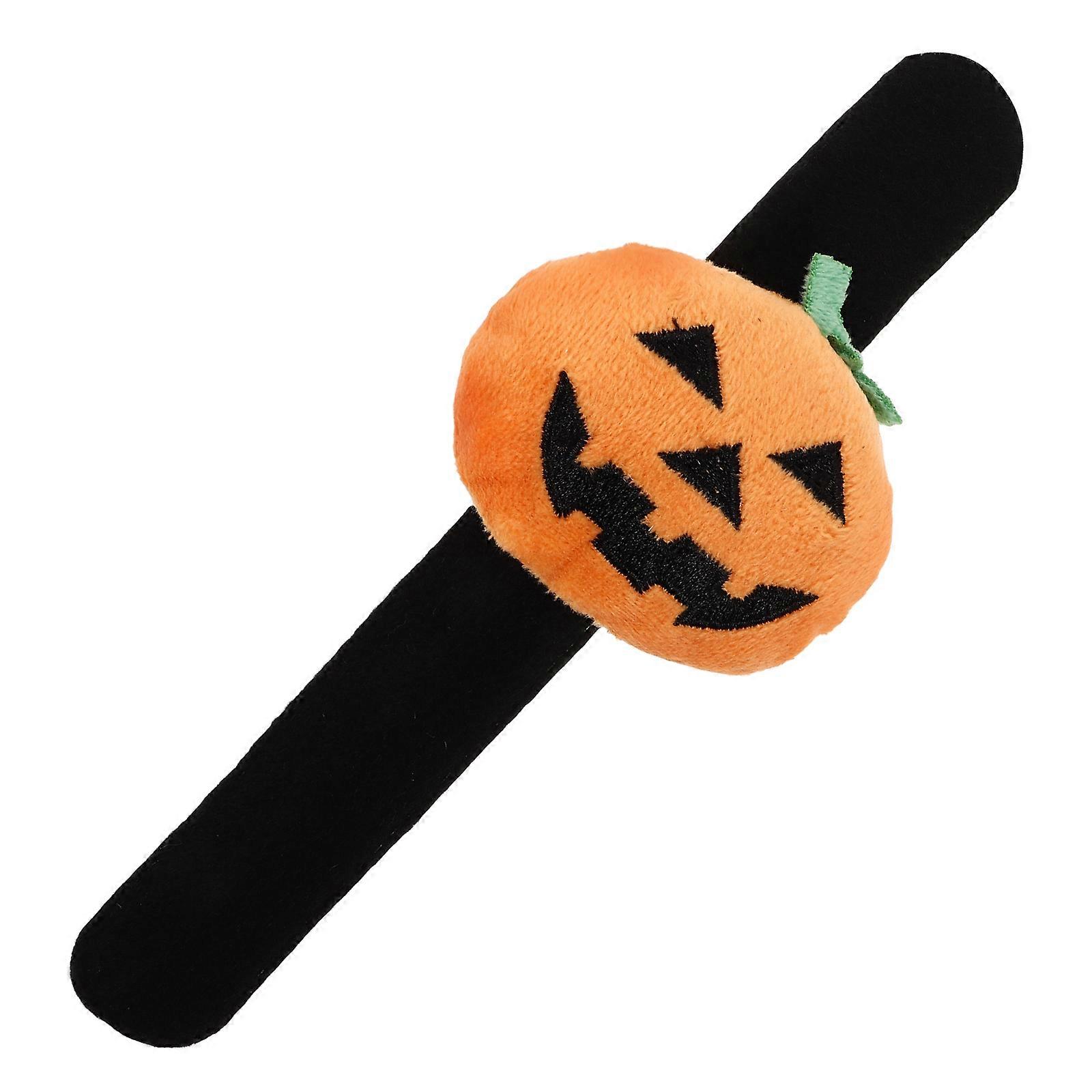 Halloween Plush Pumpkin Bracelet for Party Cute Slap Wristband
