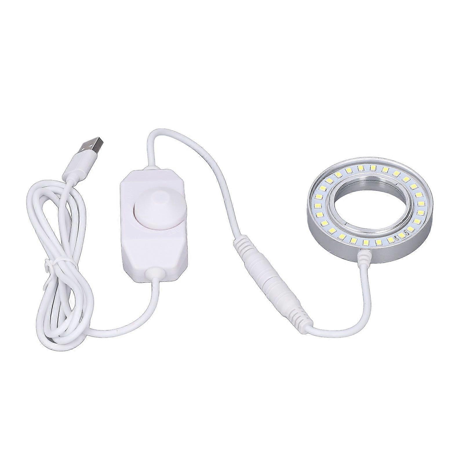 Microscope Lighting Lamp Spiral Buckle Adjustable Brightness LED Ring Light with Regulator