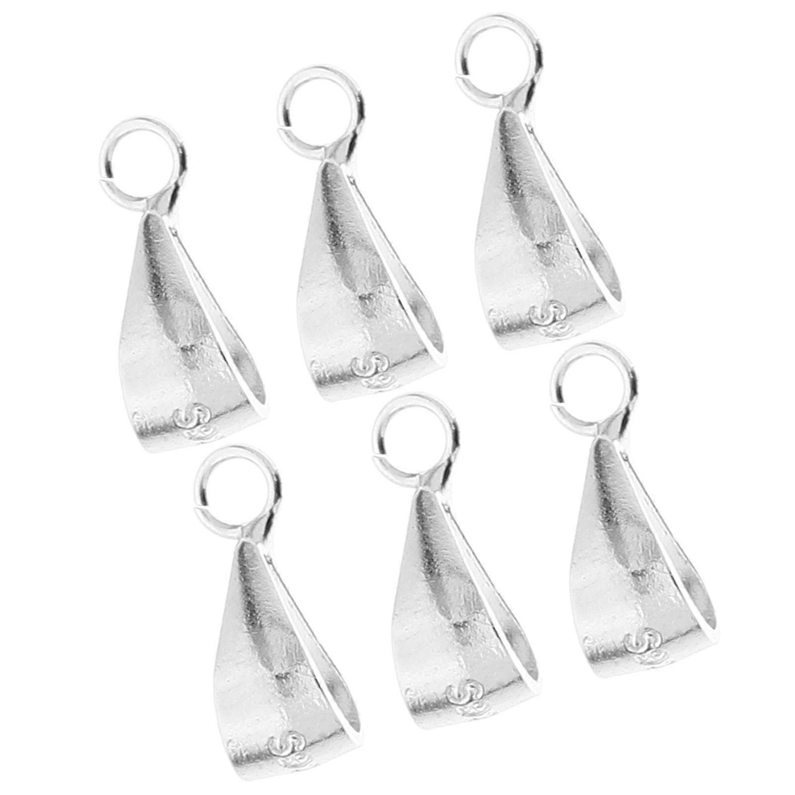 Necklace Clasps Jewelry Pendant Connector Clasps for DIY Use 6Pcs Silver