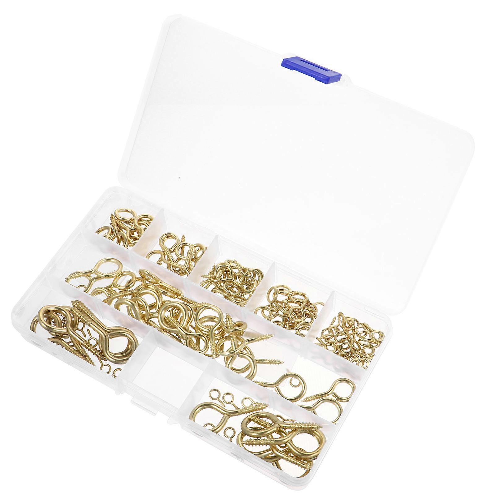Q-Hanger Hook Screw Hooks for Indoor Use Transparent Alloy Corrosion-Resistant Hanging Wire Light 90Pcs
