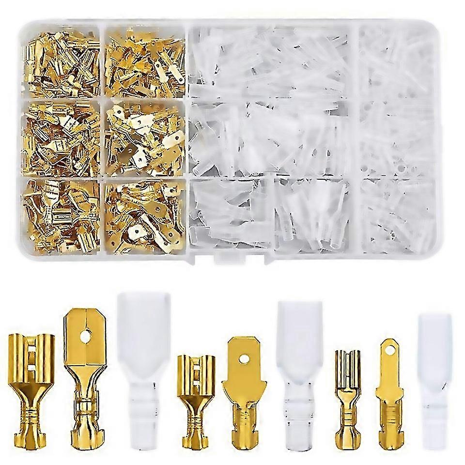 For 720 Pieces Of 28 48 63mm Male And Female Quick Crimping Terminal Blocks With Insulating Sleev