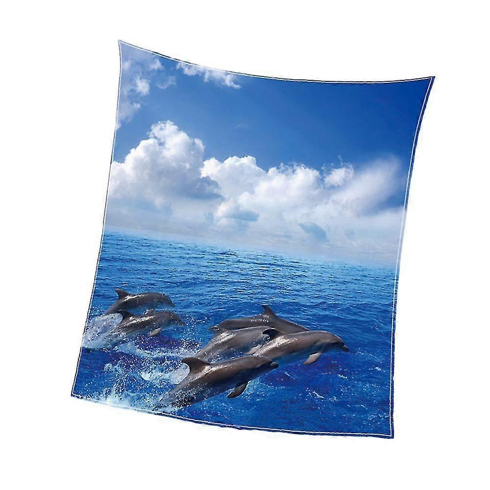 Digital Printing Flannel Blanket Soft Bed Sofa Throw Wolf 130x150cm