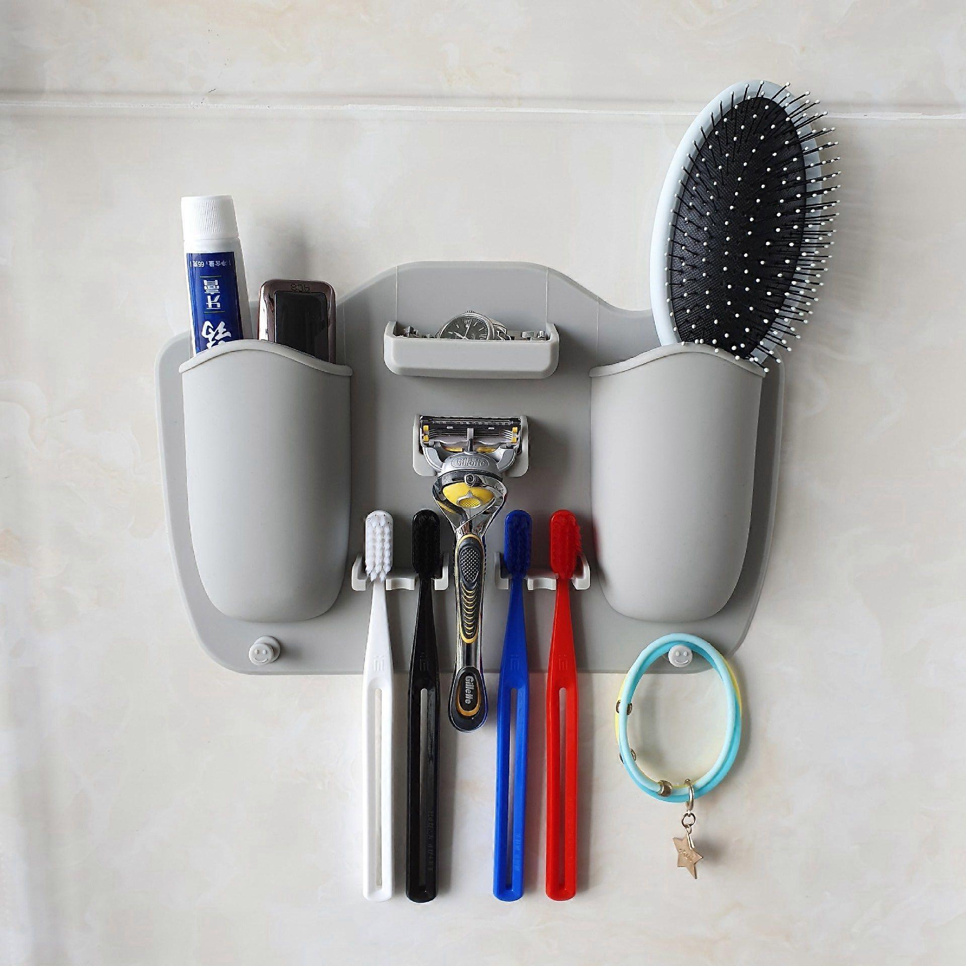 Bathroom toothbrush holder - wall-mounted silicone - 23.315.8cm, 1 piece