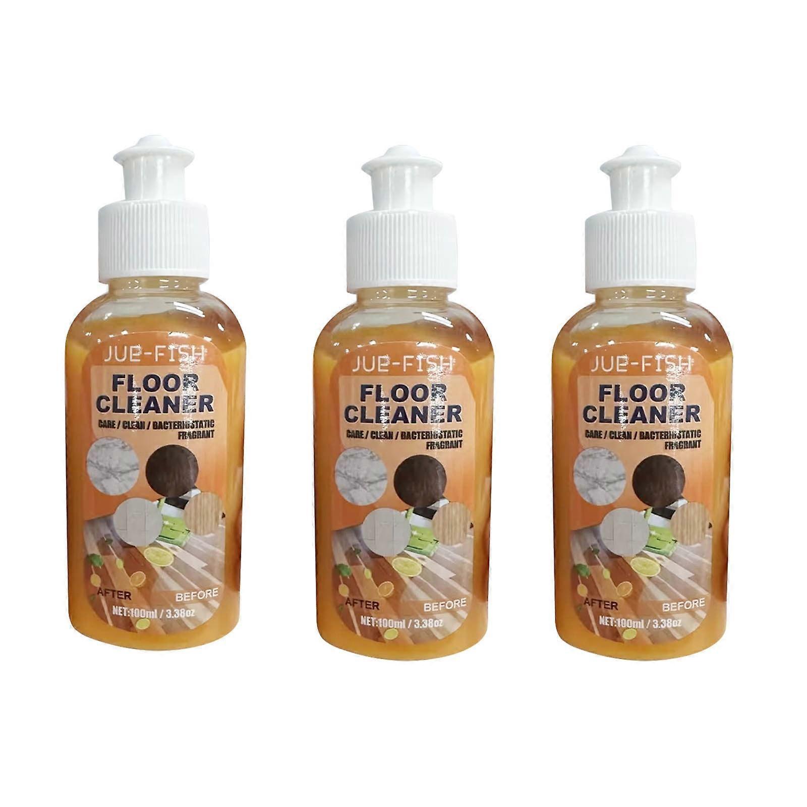 Ycandiee Multi-Surface Floor Cleaner, Ultra Concentrated Plant-Based Formula, Bright Lemon Scent (Pack of 3)