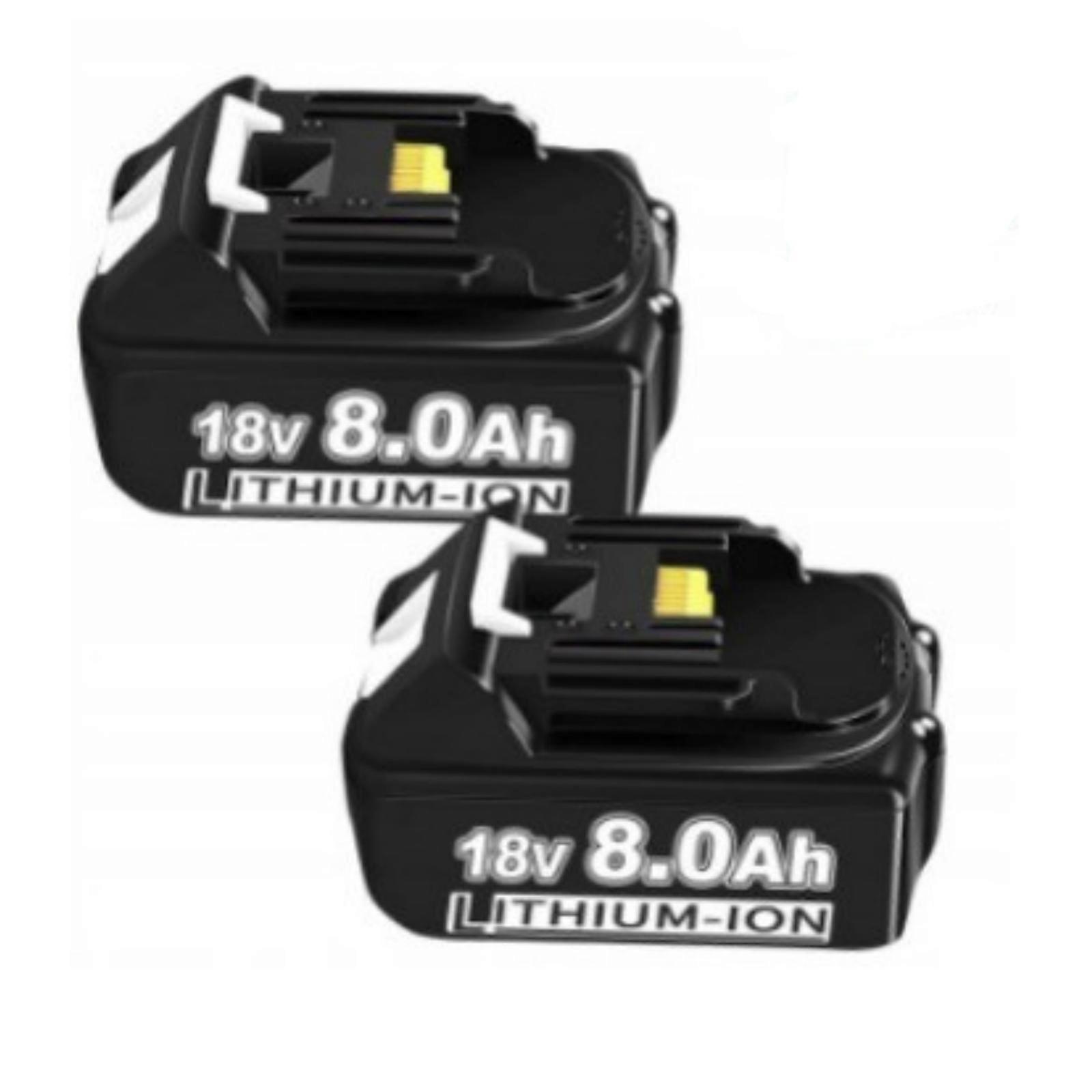 2 Pack 8.0Ah BL1860B 18V Lithium-Ion Battery Replacement For Makita BL1860 Cordless Tools High Capacity Power Extended Runtime Performance