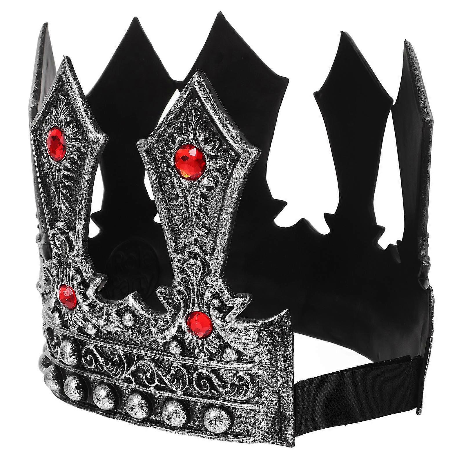 Medieval King Crown for Boys Prince Crown for Men Party 2Pcs Silver