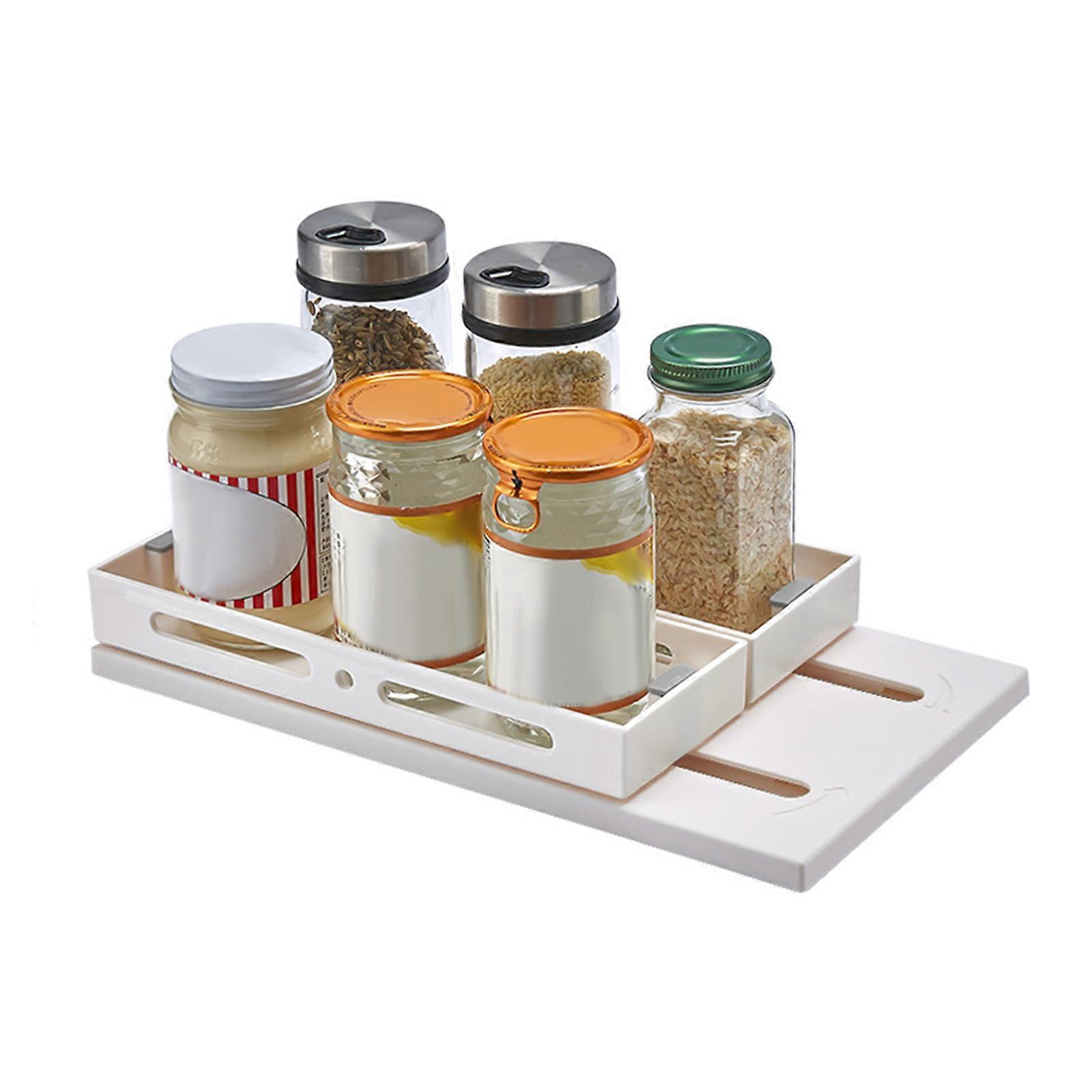 Pull Out Type Spice Rack Metal Storage Space Saving Organizer for Kitchen