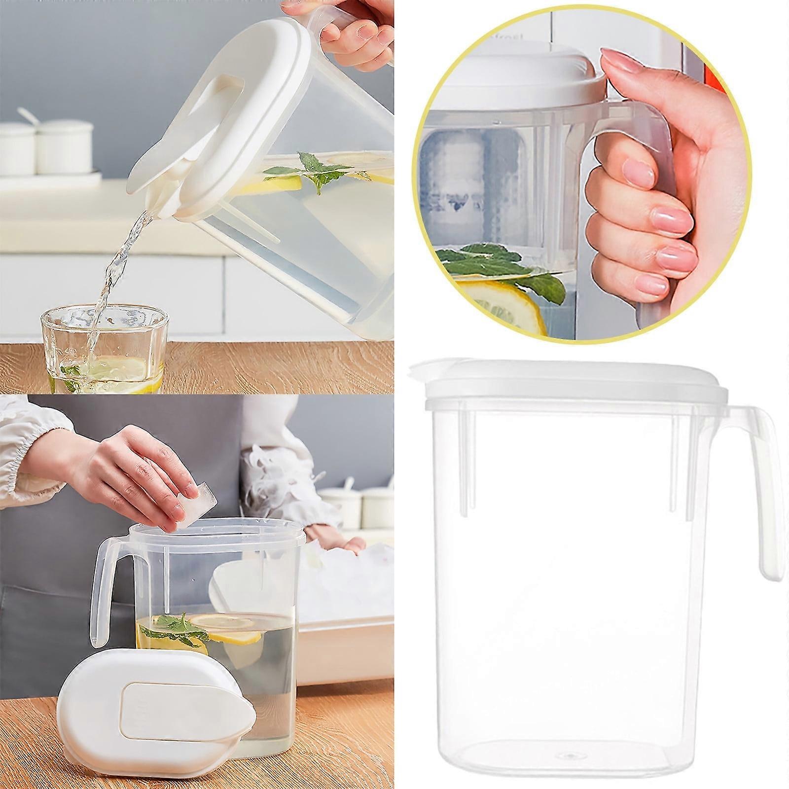 Clearance! TAKTUK 1 Gallon Drink Dispenser for Fridge, Beverage Container with Spigot, Cold Water Pitcher for Party, Juice Jug (White)