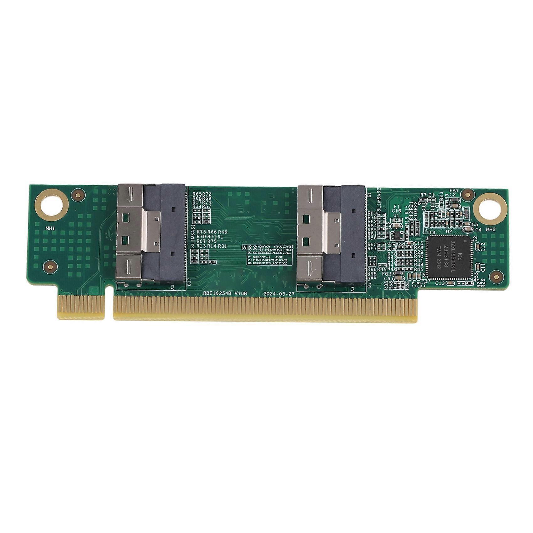 SFF-8654 to PCIe X16 Converters Supports SFF-8654 to PCIe Interfaces Convert Card Adapters for 1U Server