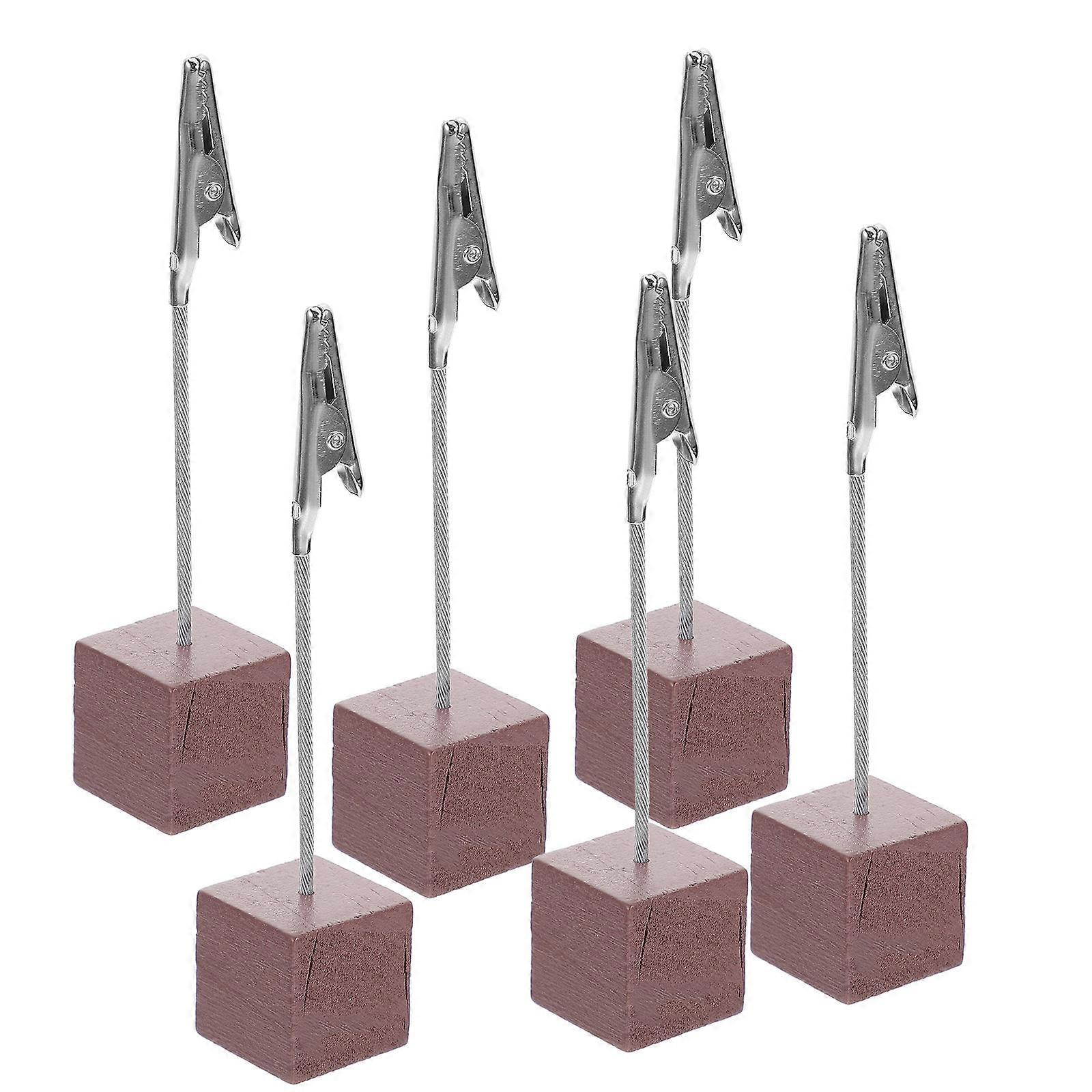 Office Supplies Retro Clip for Storage 6Pcs Coffee Color Pack