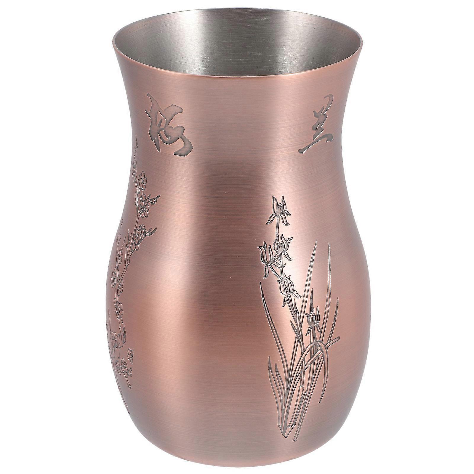 Handcrafted Metal Decanter Liquor Divider 560ml Elegant Pitcher Retro Style Commercial Use Golden 1Set