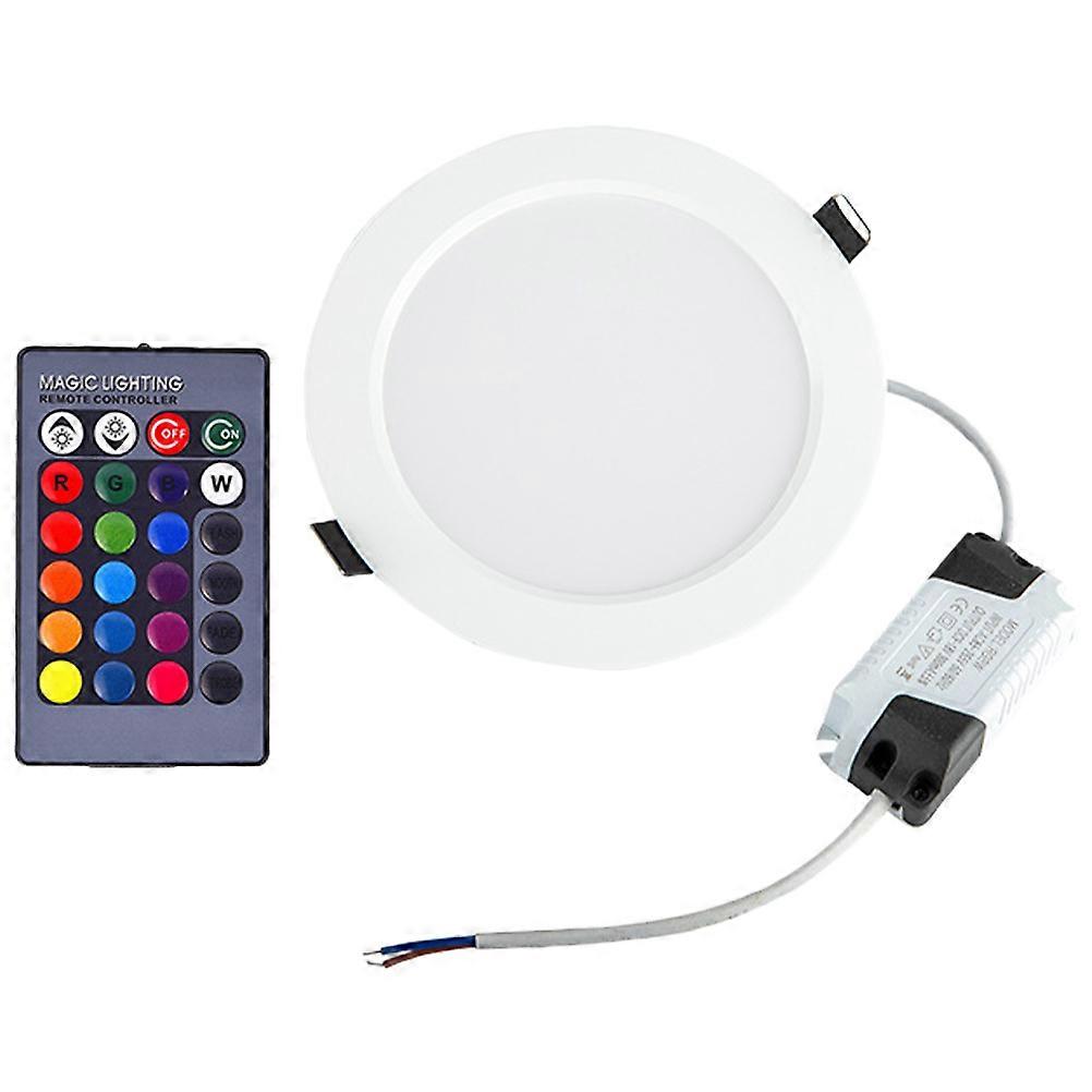RGB Color Changing Downlight 2Pcs Round Recessed Ceiling Light For Home Users 5.31X5.31X1.57In Energy Efficient