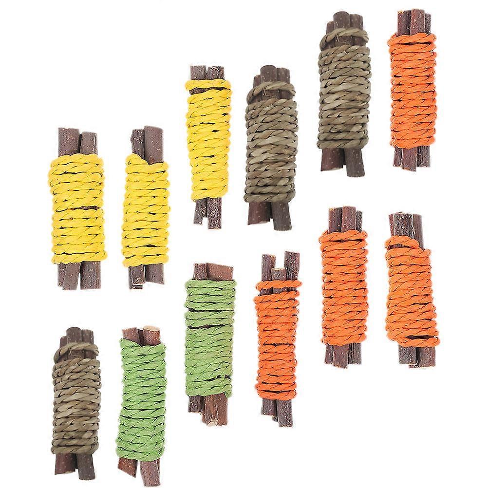 Bunny Chew Toys 48 Pcs Dental Health Accessories For Small Animals Entertainment Apple Branch