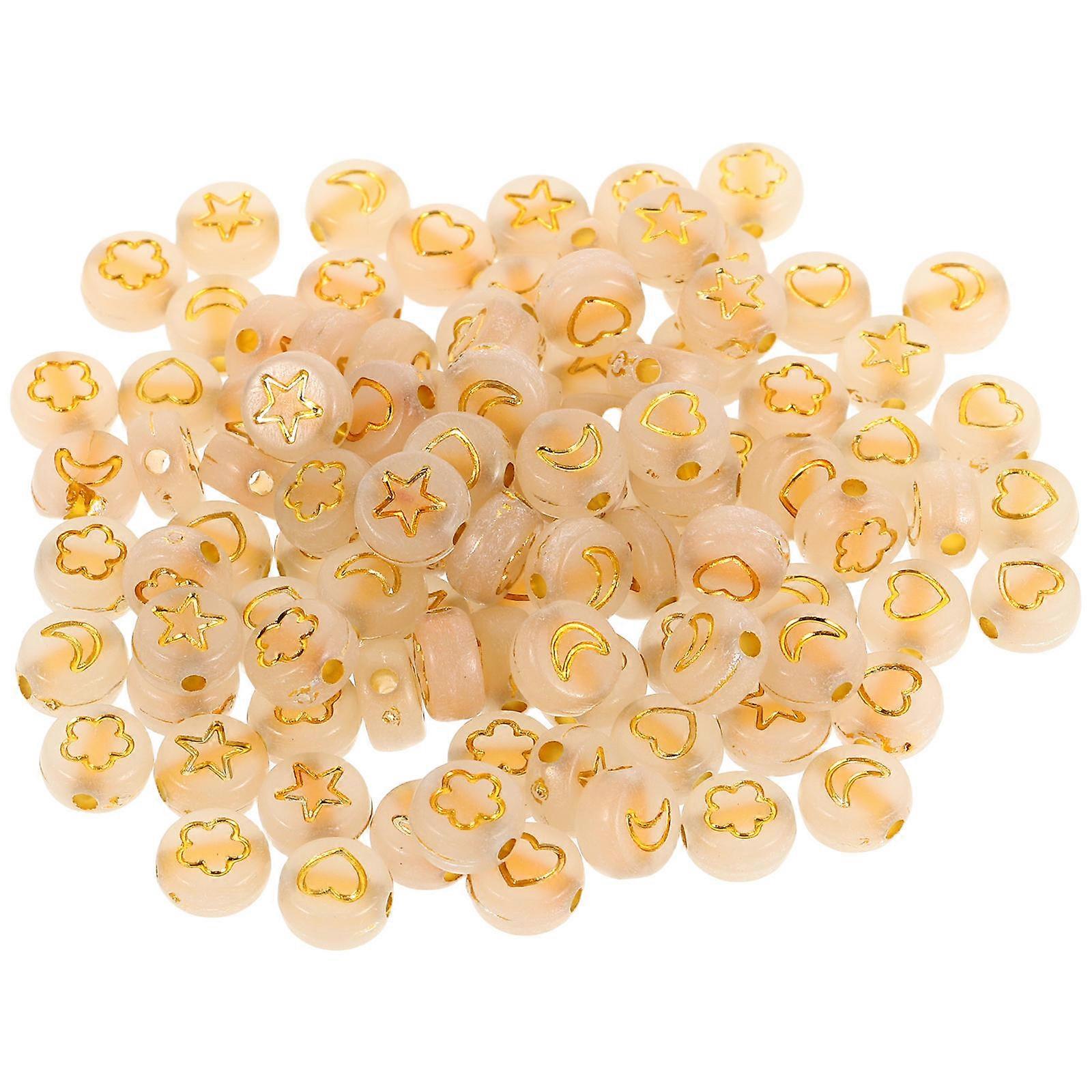 Luminous Star Moon Heart Spacer Beads 600Pcs for Daily Wear Parties Celebrations with Glow in The Dark Function