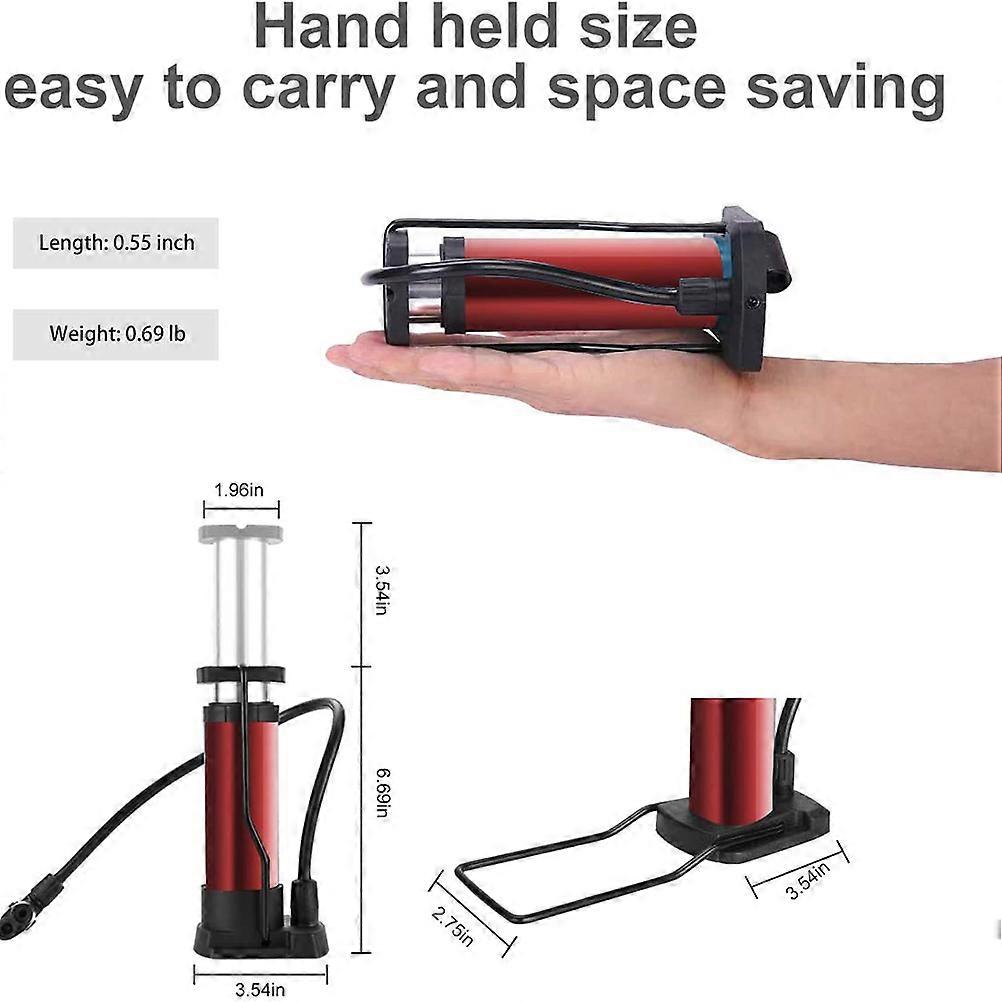 Multi-purpose Foot Inflator For Bicycle Tire And Ball Inflation Featuring Simple Design With 2 Sets Included