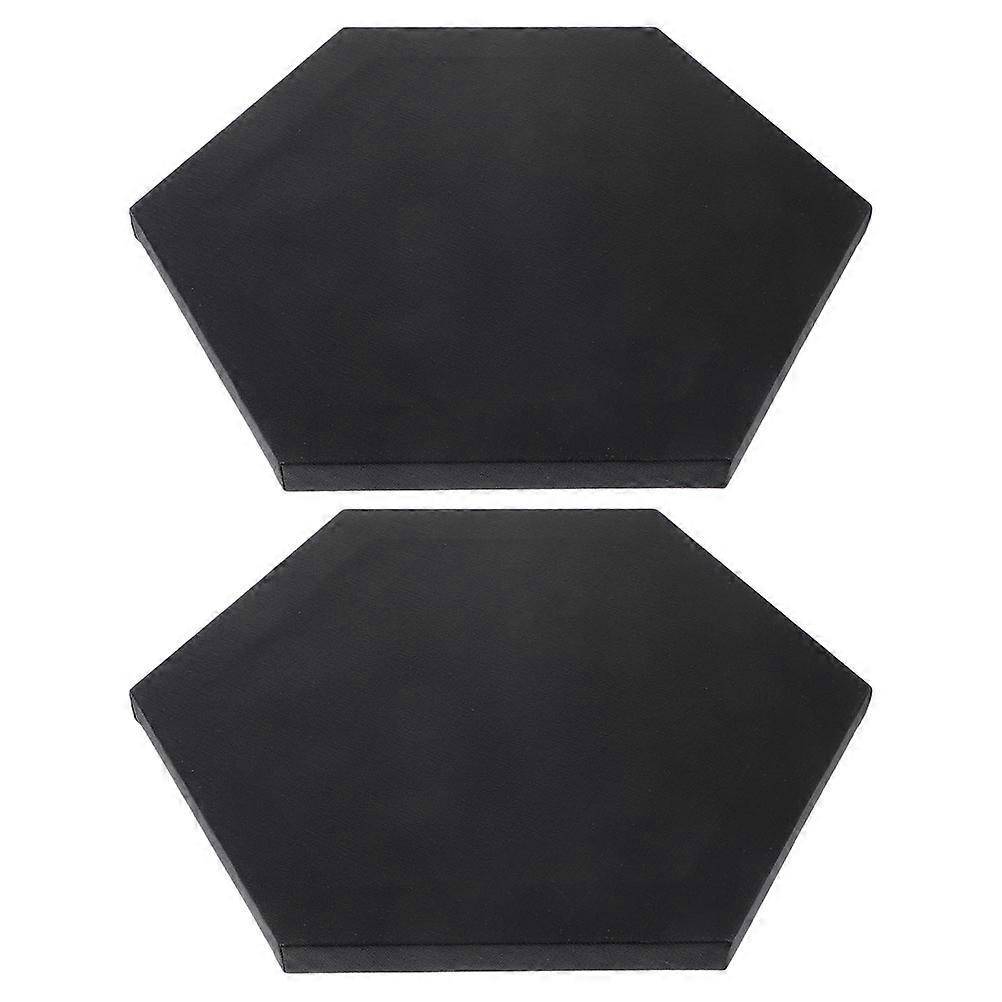 Artist Hexagon Canvas Boards 8 Pcs Acrylic Painting Suitable For Modern And Offices Black Color With Unique Geometric Aesthetic