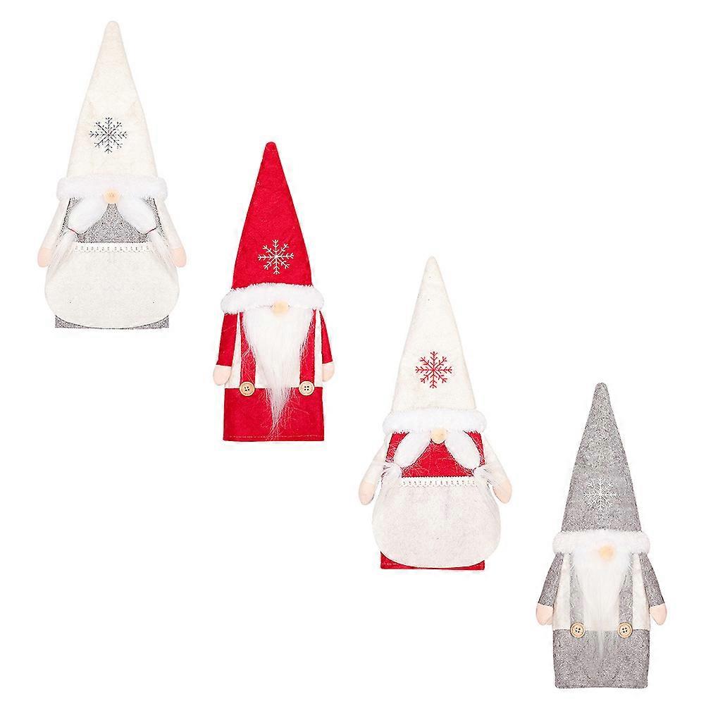 Decors for Xmas Party with 4Pcs Gnome Doll Covers