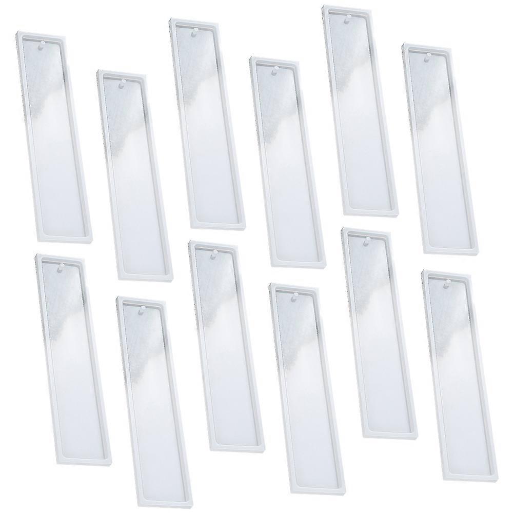 Silicone Bookmark Molds Diy Craft Making Handmade Enthusiasts Transparent Rectangular 12Pcs