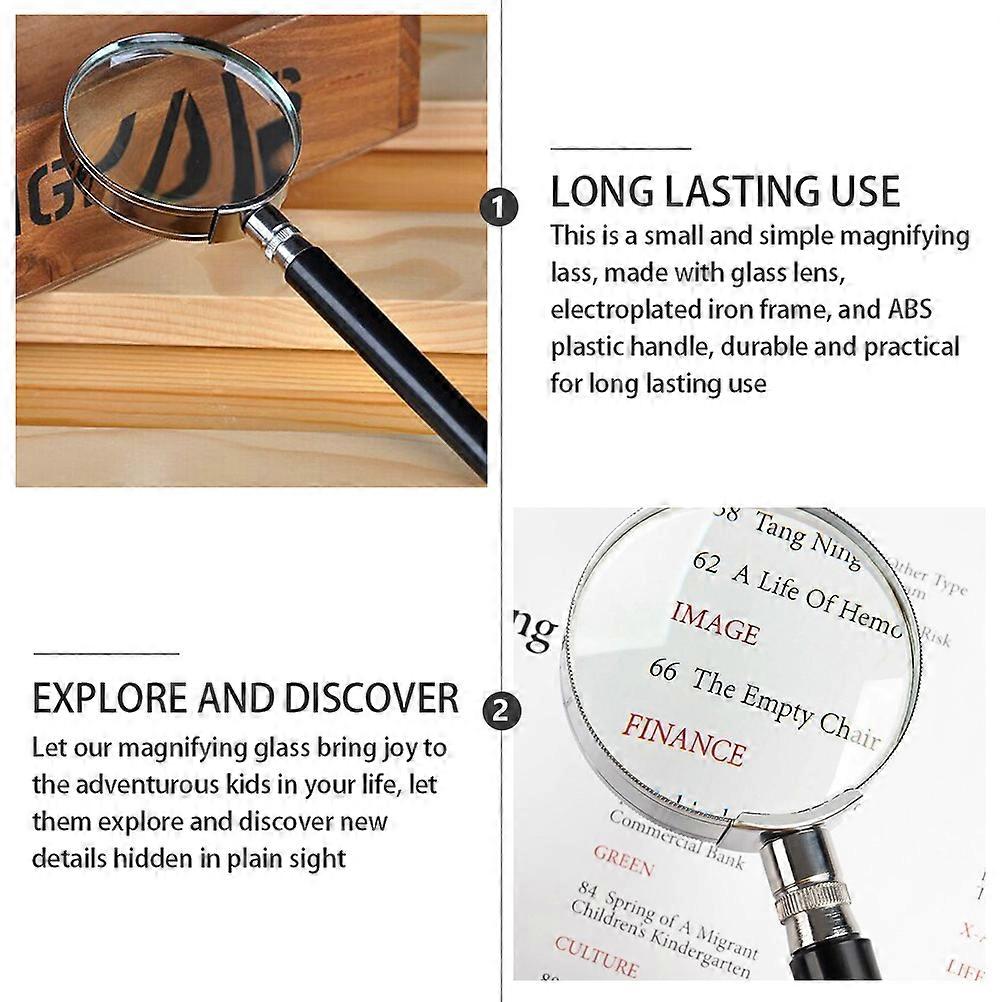 Small Handheld Magnifying Glass 50mm For Seniors Daily Use Reading Assistance 1Pcs