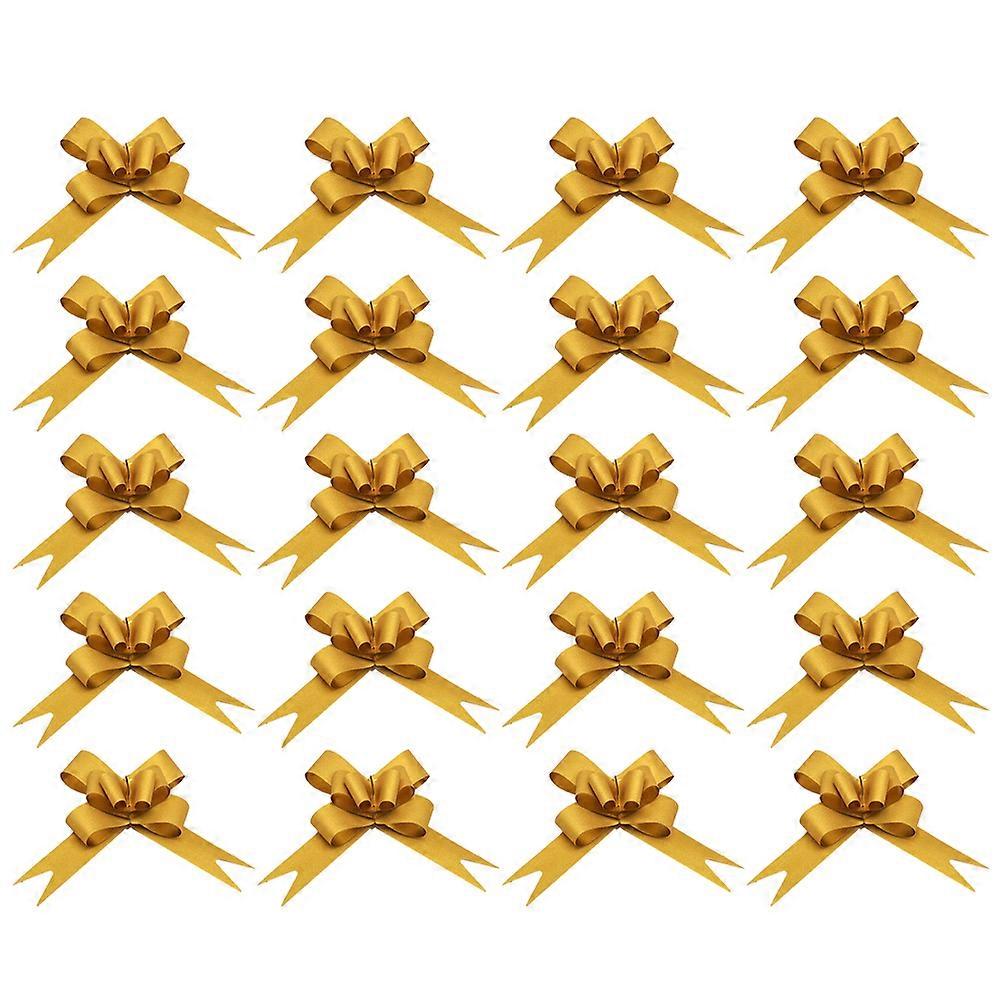 Wedding Bows Decoration 100Pcs Golden Pull Bowknots for Holiday Use