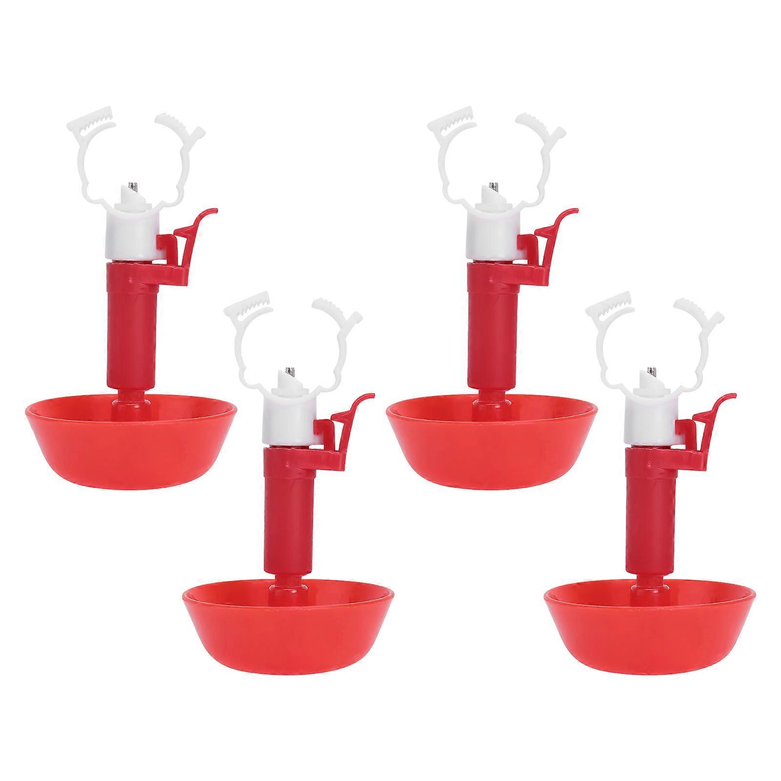 Bird Feeding Tools Water Drinking Cup Automatic Feeder for Feeding 12Pcs Red Poultry