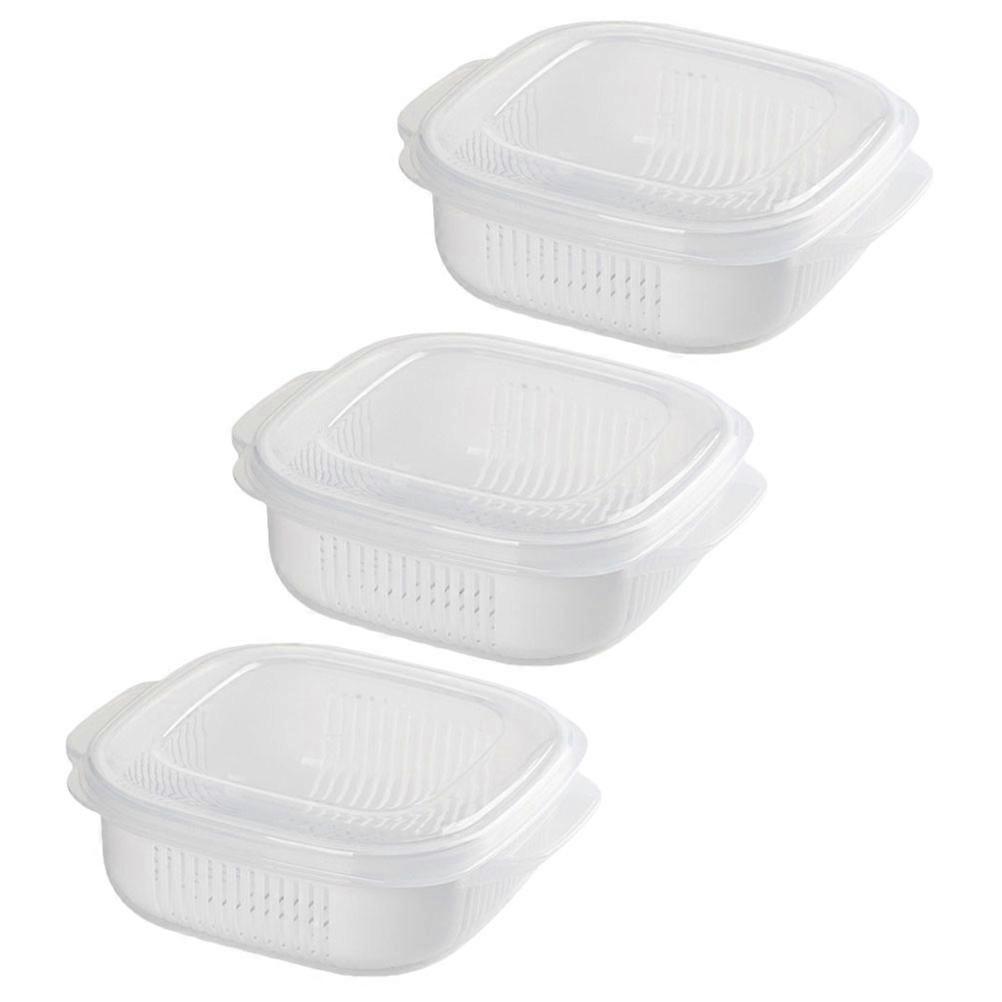 Rice Holder 3Pcs Transparent PP Food Container for Storing with Food-Grade Safe Materials