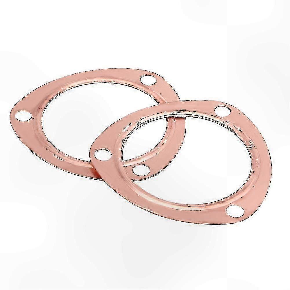 Copper Exhaust Gaskets 2-Pack, 3 Inch Size for Small Block Big Block Engines, Reusable High-Temperature Seals