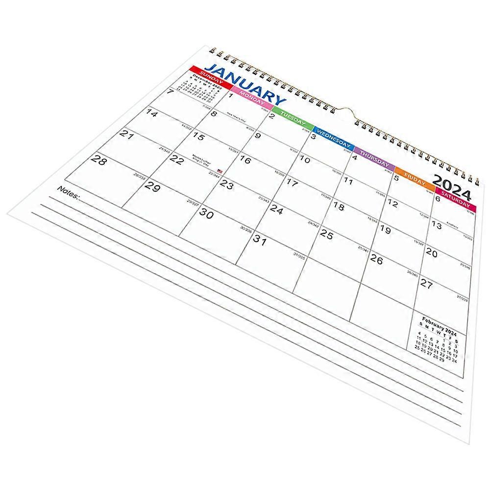 Simple Calendar Wall Hanging English Monthly Calendar For Home Use Rectangular Note-taking 1Pack