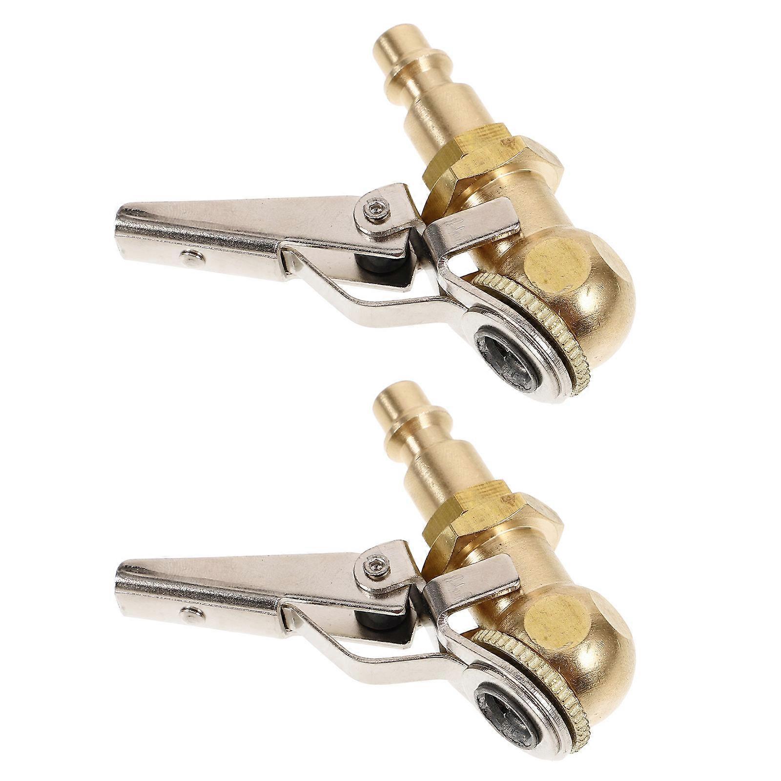 Brass Tire Inflator Chuck Locking Air Chuck for Car Use 2Pcs Quick Connect