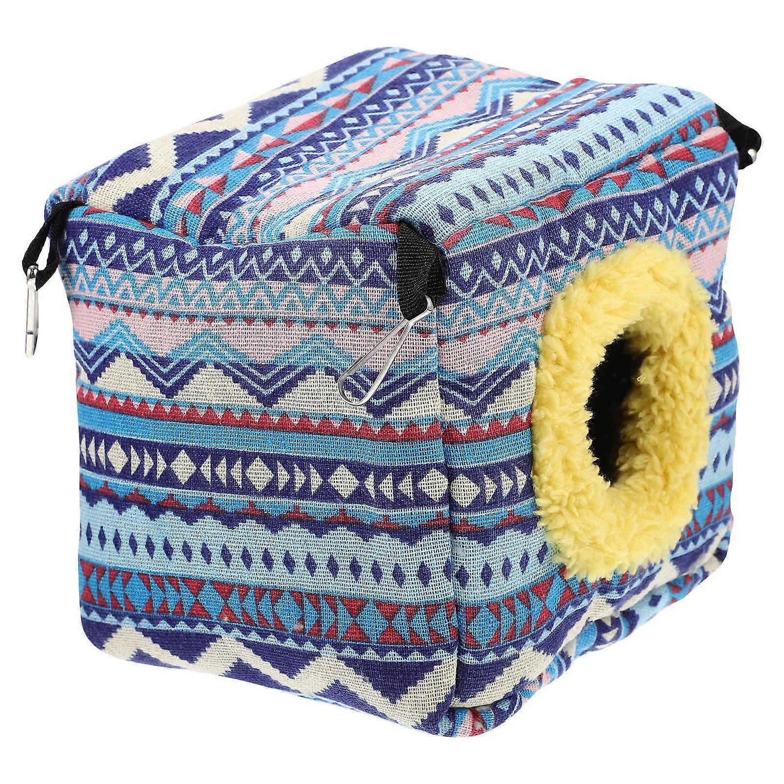 Squirrel Cotton Hammock 4Pcs Warm Nest For Small Pets Including Hamster Rat And Guinea Pig In Blue Color With