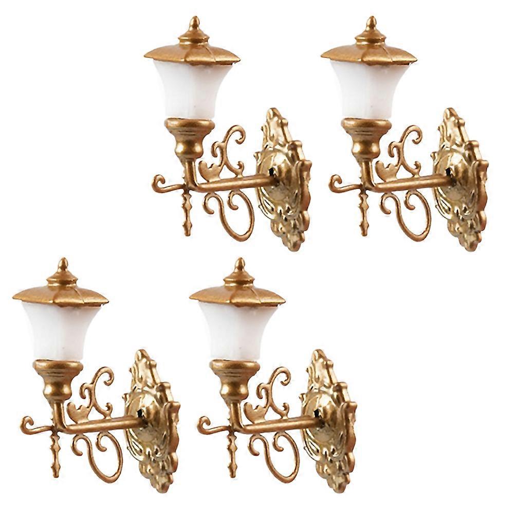Miniature Wall Lamp Tiny Wall Lamp for Landscape 4Pcs ABS