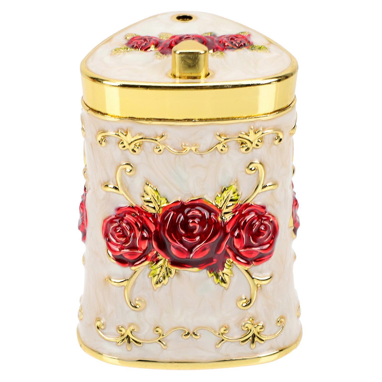 2Pcs Golden Toothpick Holder Decorative for Home Use European Style Design