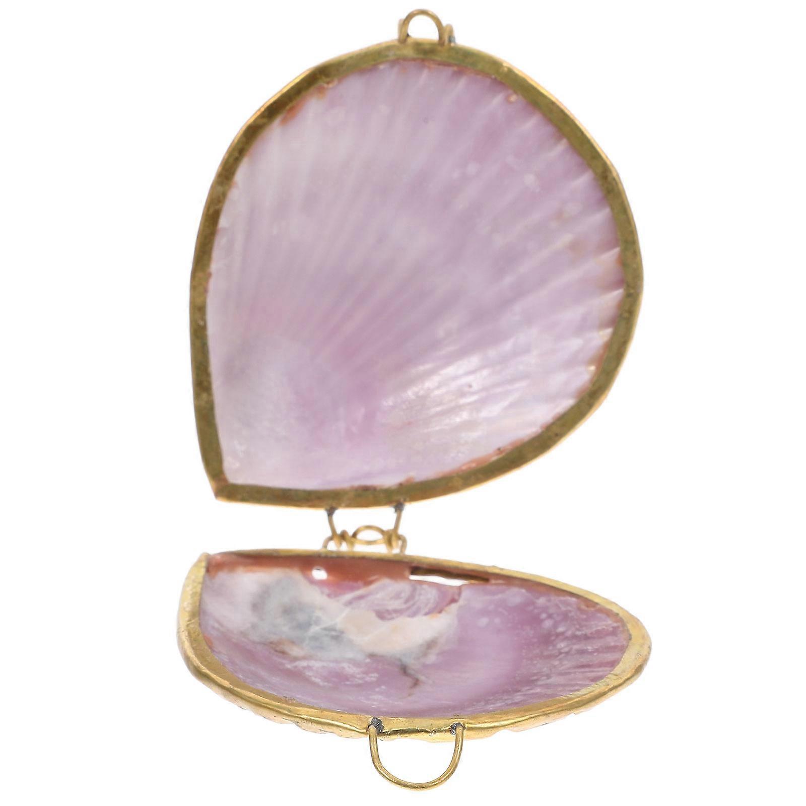 Dark Red Seashell Decorative Box for Storage Jewelry Trinket Holder