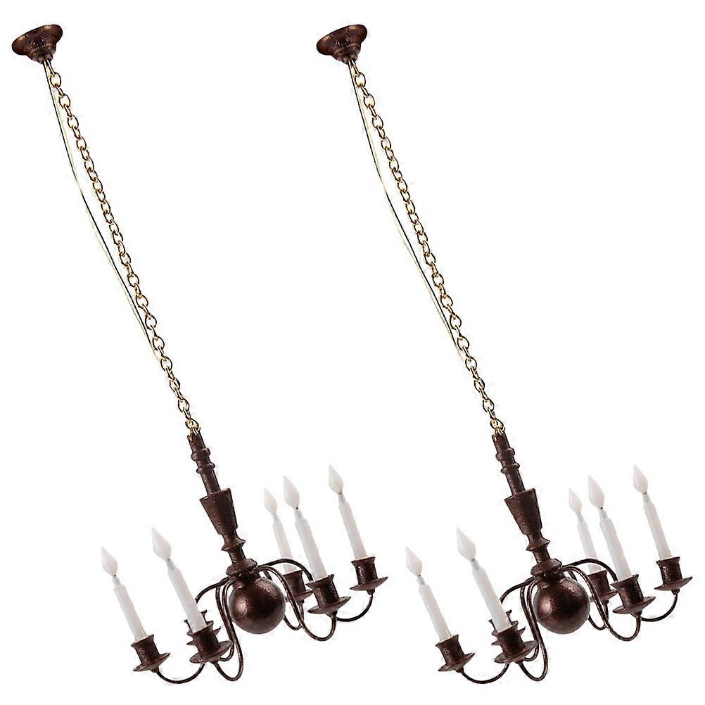 Mini Ceiling Lamp 4Pcs Tiny Luminous Lamps for Mini House Decoration