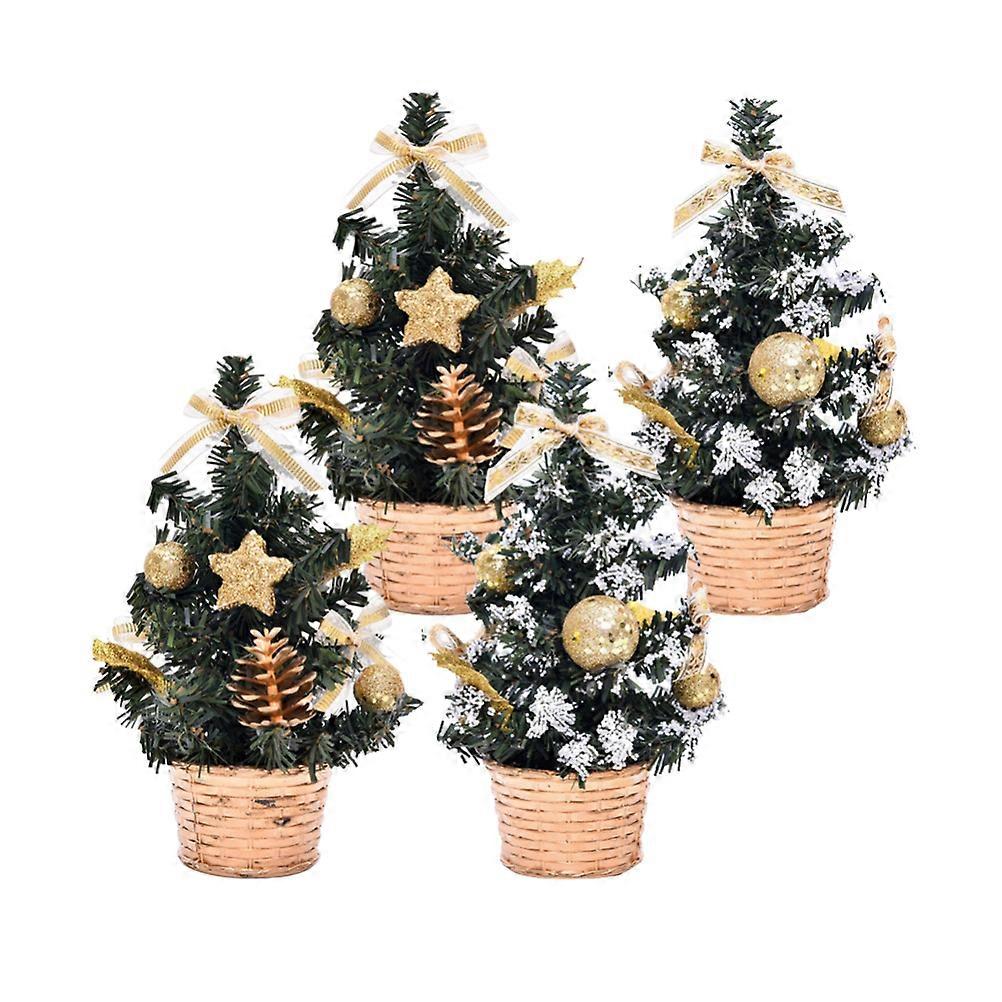 Christmas Tree Model for Decor 2Pcs Mini Xmas Tree Home Party Decorations