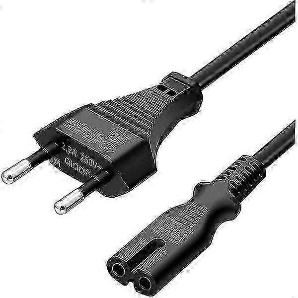 IEC C7 Power Cord 1.5m Black, Euro Plug to Figure 8 Power Cord for Samsung