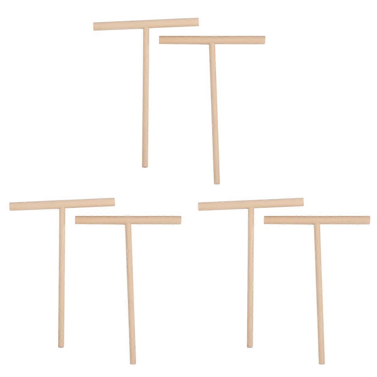 Practial T Shape Crepe Maker Pancake Batter Wooden Tool Kit