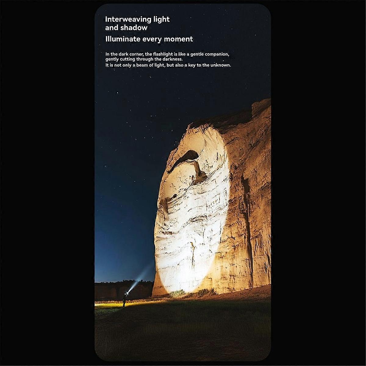 3500mAh Zoom Flashlight with Side Light for Camping