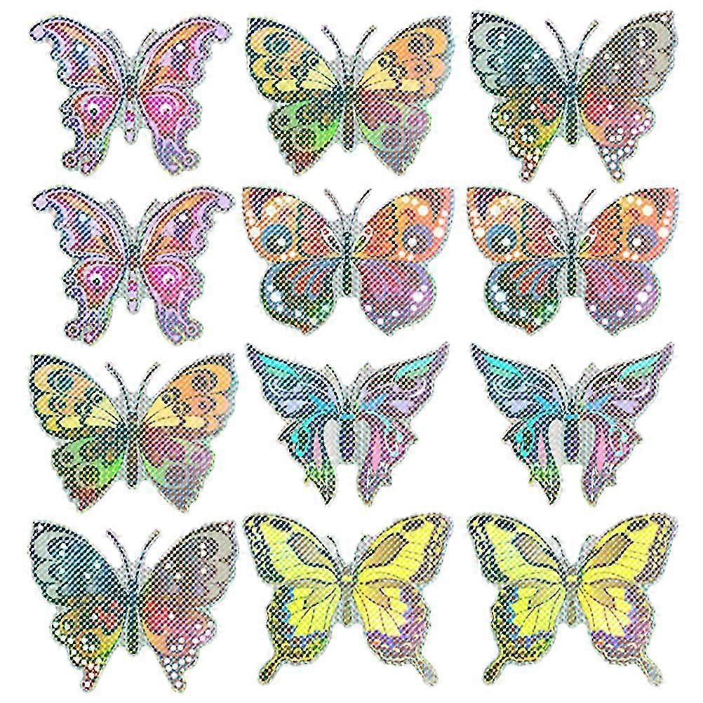 12pcs  Butterflies Screen Window Magnetic Stickers Butterflies Window Decor Anti-collision Sticker