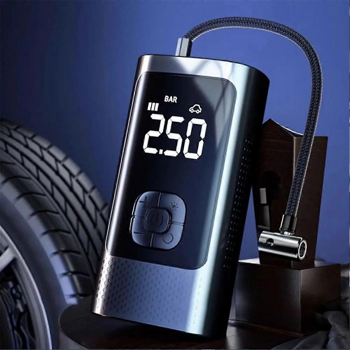 Autoreifen-Inflatorpumpe, LCD-Display, schnelles Aufpumpen, kabellose Luftpumpe, tragbar, Handgerät für Auto, Fahrrad