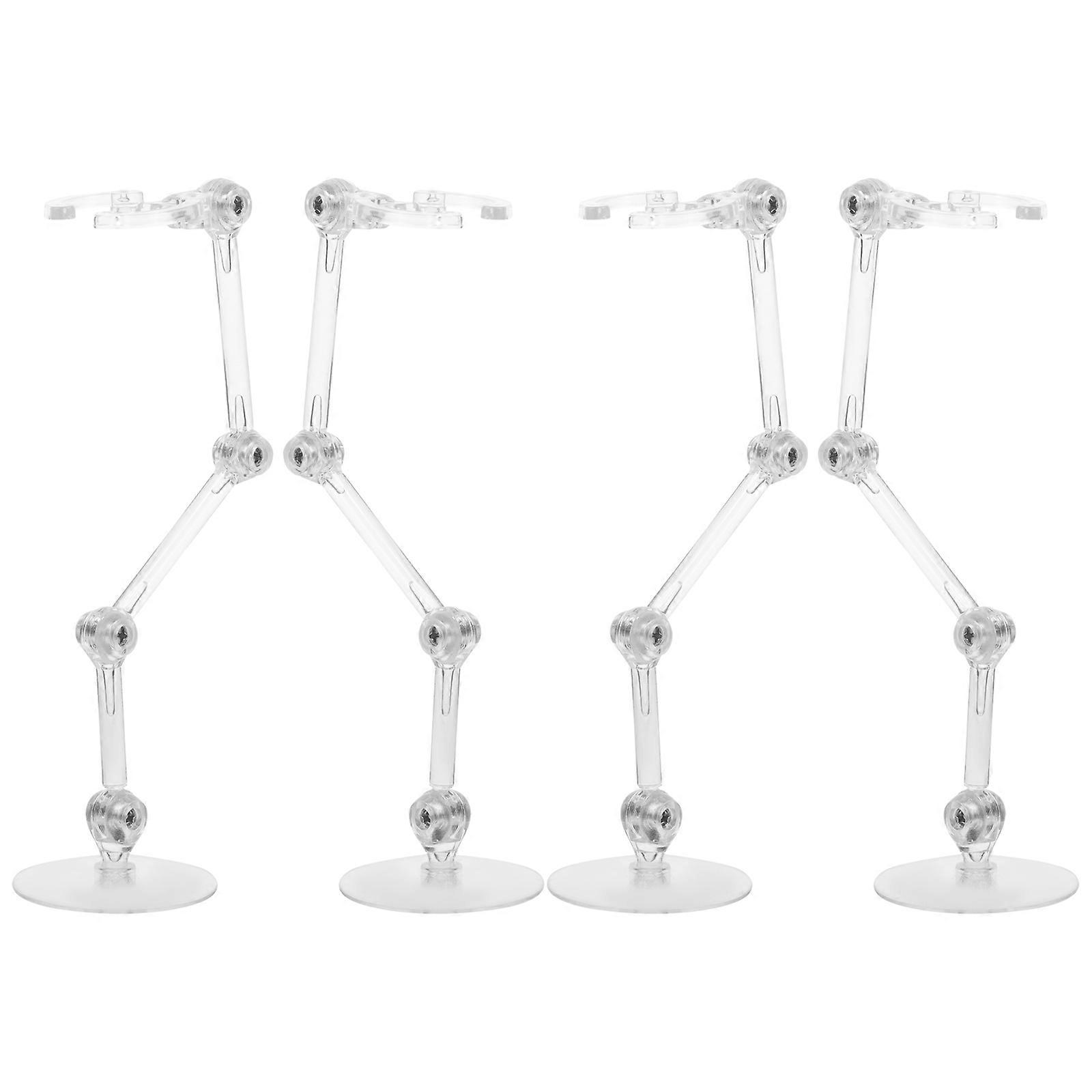 Plastic Transparent Action Figure Stand for Display Rack 8Pcs Set